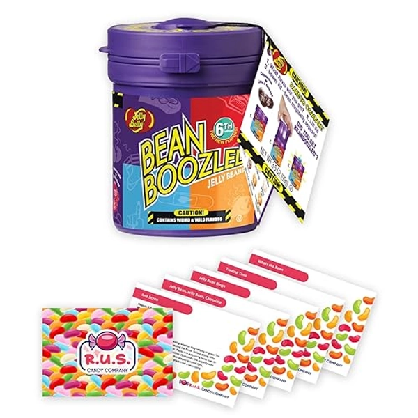 Jelly Belly Bean Boozled Dispenser NEW EDITION, Halloween and Holiday Candy, A fun stocking stuffer and gift with 5 R.U.S Candy Jelly Beans Card- Sourced directly for Freshness (For Adults)
