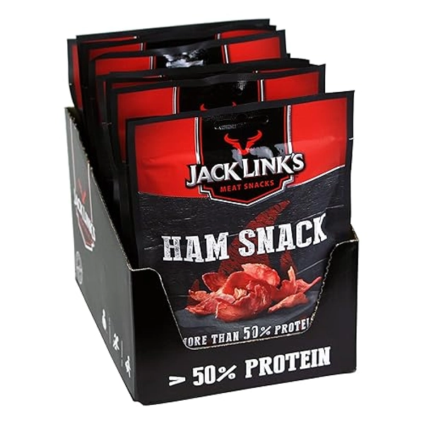 Jack Link's Ham Snack, Original Flavour, High Protein Meat Snack, Box of 12 x 25 Gram Packs