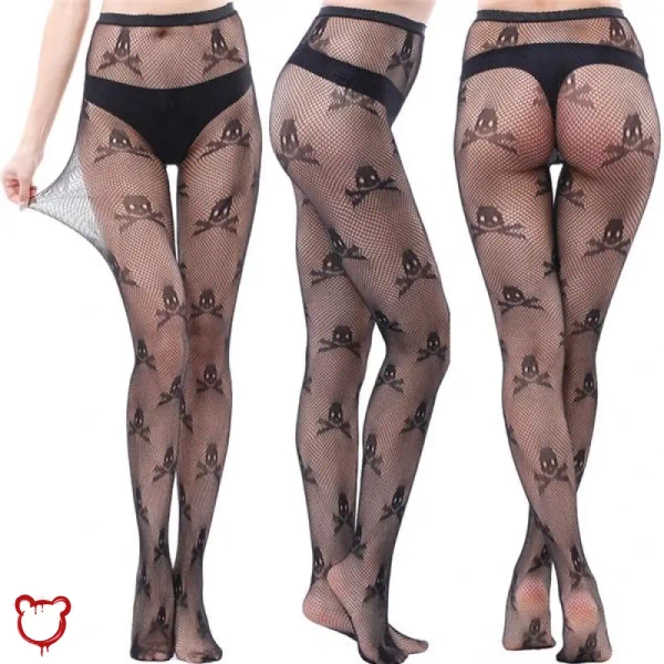 Skully's Net Skull Tights