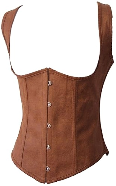 Alivila.Y Fashion Corset Womens Faux Leather Steampunk Corsets Victorian Bustier Top