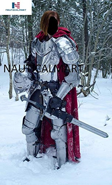 NauticalMart Medieval Knight Wearable Full Suit of Armor- LARP Custom Size Halloween Costume