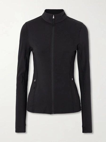 Gloria cutout stretch-jersey jacket - black - x small
