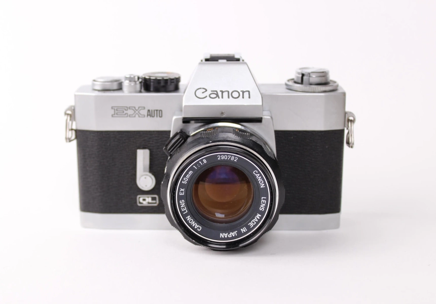 Vintage Canon EX Auto 35mm Film Camera with 50mm f/1.8 Lens