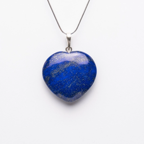 Genuine Lapis Lazuli Heart Pendant (11 grams) with Sterling Silver Chain