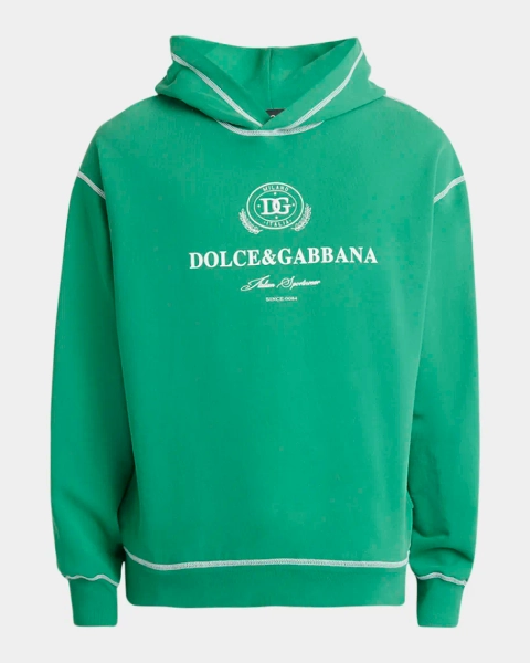 Men's Contrast-Stitch Logo Hoodie