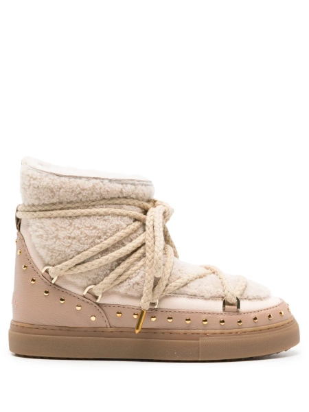 shearling lace-up boots | 
