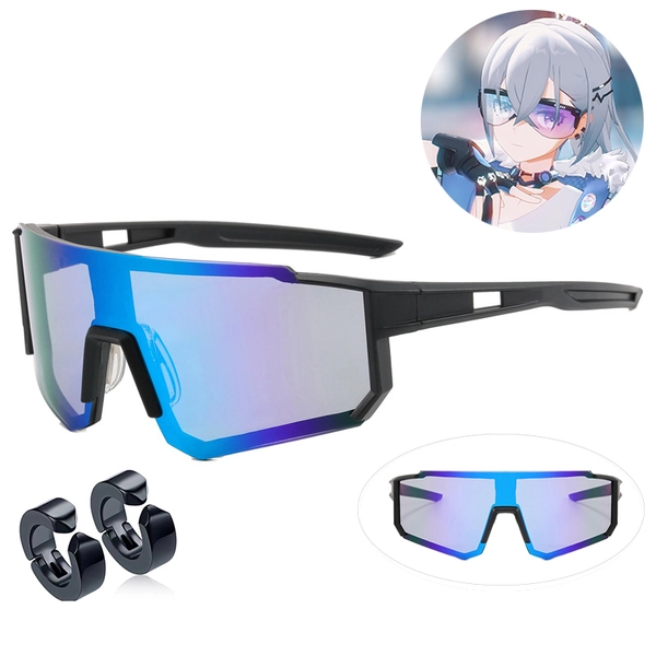 HSR Silver Wolf Glasses Holographic Honkai Star Rail Silver Wolf Cosplay Ear Clips