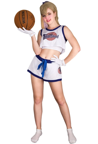 Space Jam Lola Bunny Rabbit Cosplay Costume with Rabbit Bunny Ears