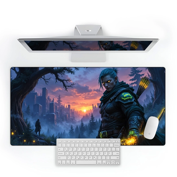 Rogue Elf Ranger Gaming Mouse Pad – Epic RPG Adventure - 16" × 32"