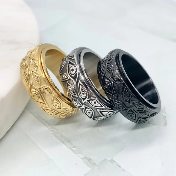 Fidget Ring Eye Anxiety Ring spinner Silver Gold Black Spinner ring for women and men Anxiety Spinning Ring worry ring anxiety relief