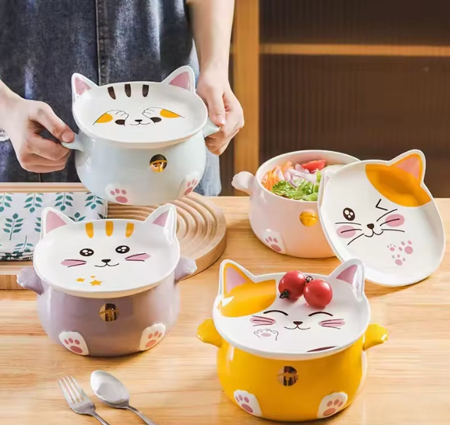 ✦Kitten Bowl with Flat Lid