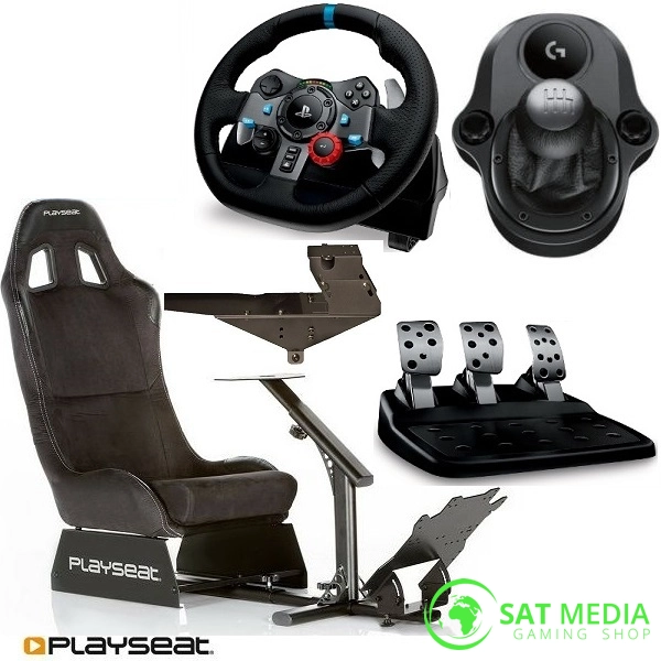 Playseat Evolution Alcantara, sjedalo,crno+Volan Logitech G29+Logitech Mjenjač za volan G29+GearshiftHolder PRO