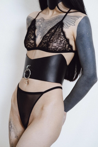 Black Leather Belt Bustier Corset Reversible Faux Ring - Etsy France