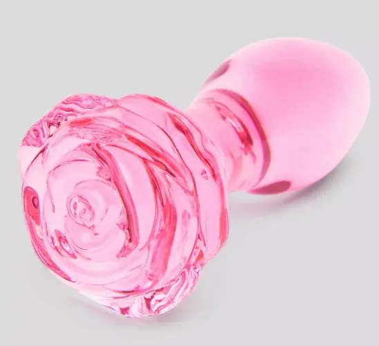  Full Bloom Rose Glass Butt Plug