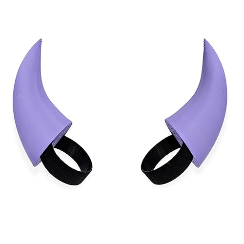 BeamTeam3D Demon Horns for Headphones - Small Devil Headphone Attachment in Various Colors with Self Fastener - Cosplay Devil Ears for Gamers and Streamers (Set of 2) (Lavender) - Lavender