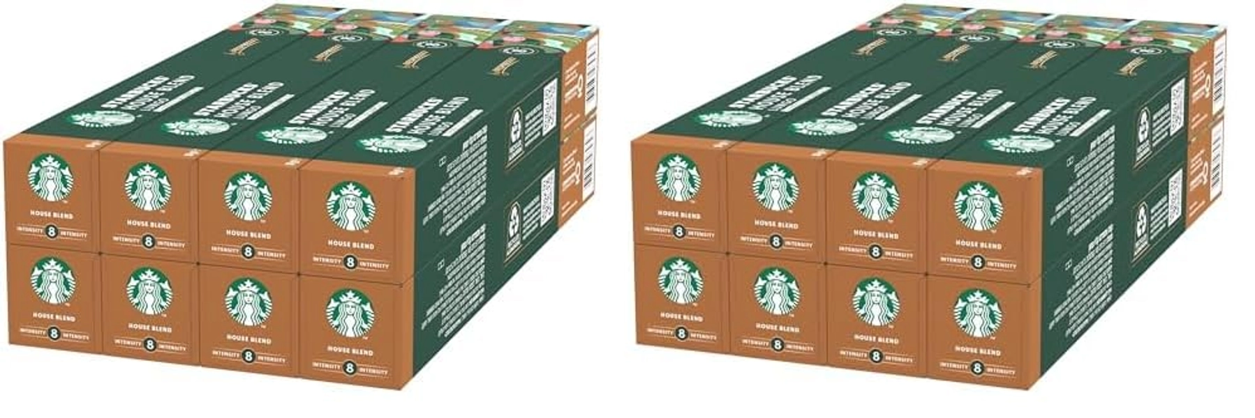 STARBUCKS House Blend by Nespresso, Medium Roast, Coffee Capsules 8 x 10 (80 Capsules) (Pack of 2)