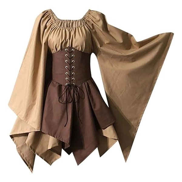Traditional Irish Dress for Women Short Medieval Costume Plus Dress with Corset Halloween Victorian Dress