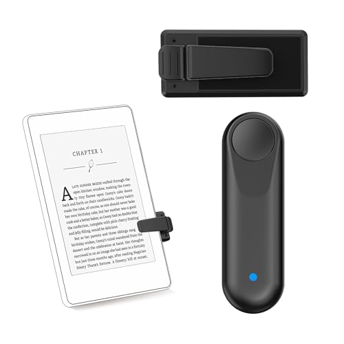 Inncarvs RF Remote Control Page Turner for Kindle Paperwhite, Camera Remote Shutter Selfie Controller, for iPad iPhone Android Tablets E-Book Reading Novels, Black+One Button - Black - One Button