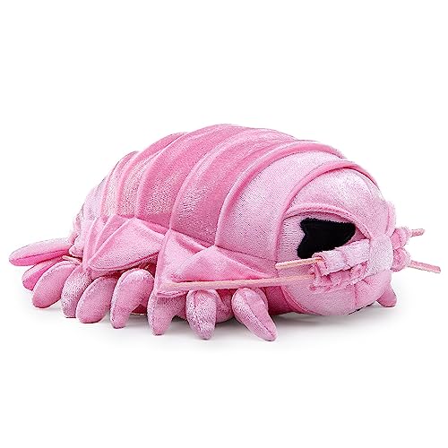  Isopod Plush - Lifelike 12” Pink Isopod Stuffed Animal, Realistic Bathynomus Giganteus Arthropod Insect Plushie, Soft Crustaceans Animals Toys Model Dolls Gifts for Kids - Pink Isopod