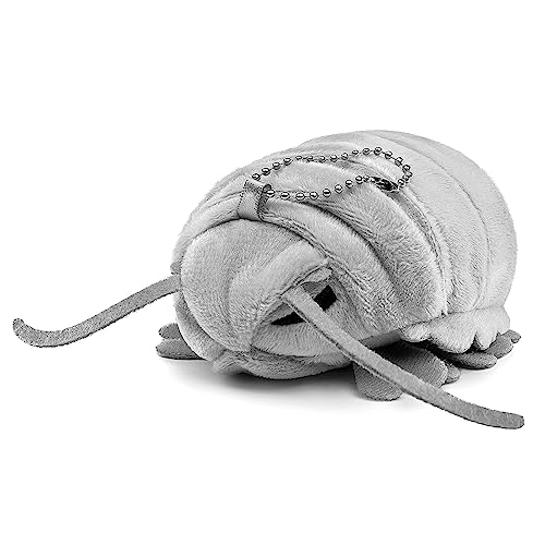 Frankiezhou Home Isopod Plush Keychain Toy - Realistic Grey Isopod Stuffed Animals Keyring Pendant, Cute lice Plushie Toys for Backpack Handbag Charms, 5inchs - Isopod 5in