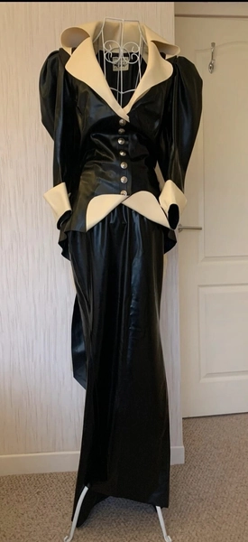 HOUSE OF HARLOT LATEX RUBBER DOMINATRIX DRESSAGE OUTFIT LARGE BOW SIZE 12/14