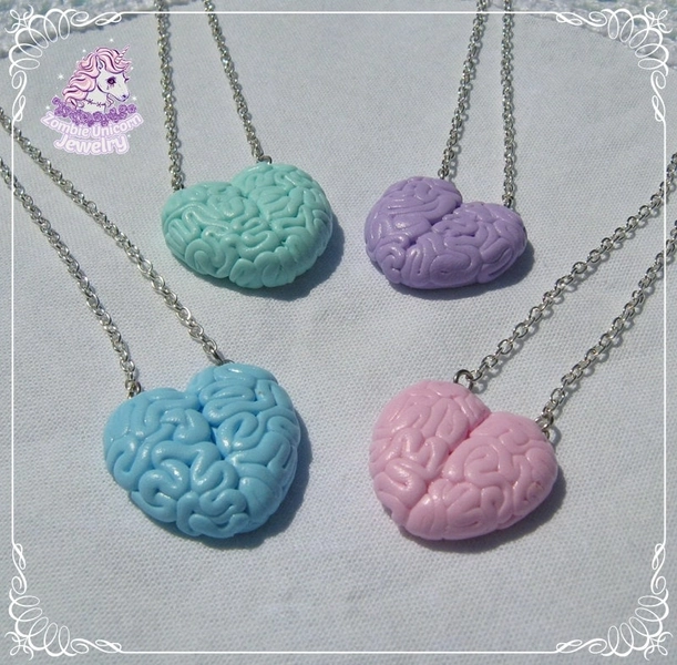 Love with your brain necklaces / menhera / creepy cute / pastel goth
