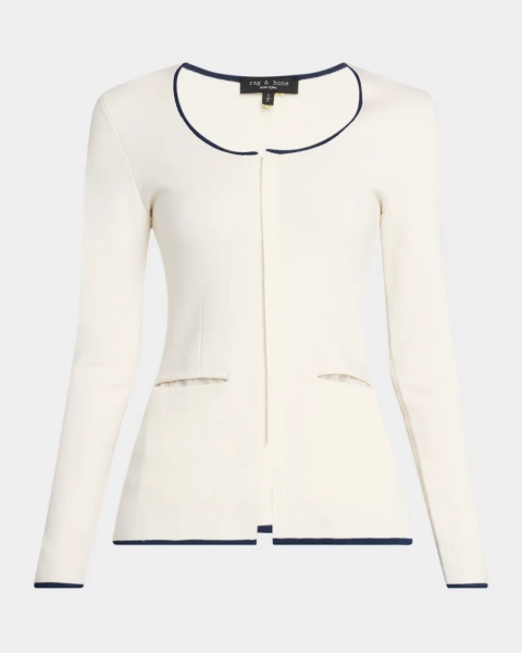 Ella Long-Sleeve Zip-Front Top