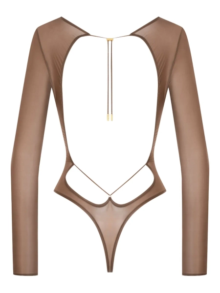 Maison Close French Kiss Light open-back long-sleeve bodysuit | S