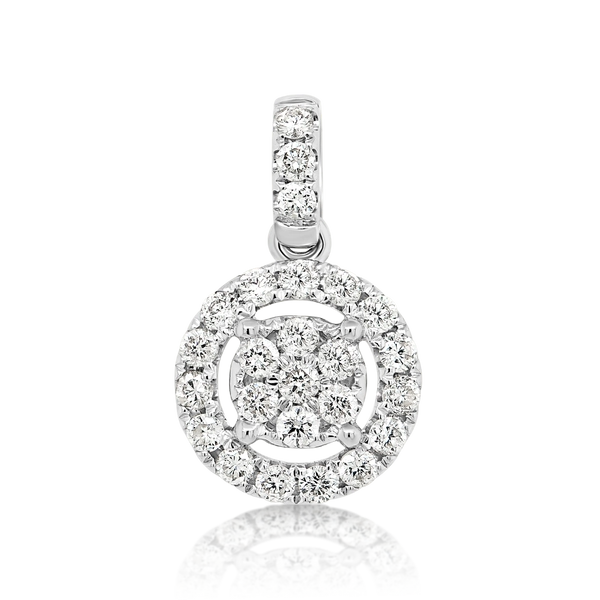 18K White Gold Pendant with Natural Diamonds
