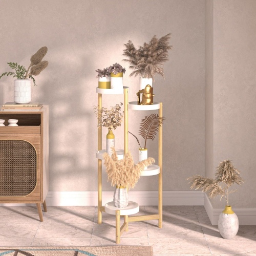 5 Tier Bamboo Plant Stand