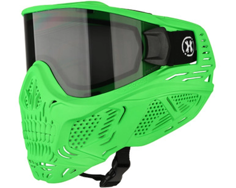 HK Army HSTL Skull Thermal Paintball Mask - Neon Green (Green w/ Smoke Lens)