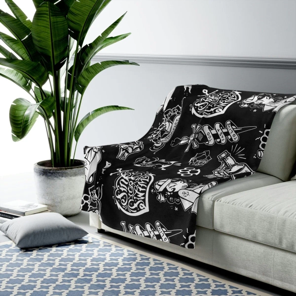 Tattoo Flash Velvet Plush Blanket