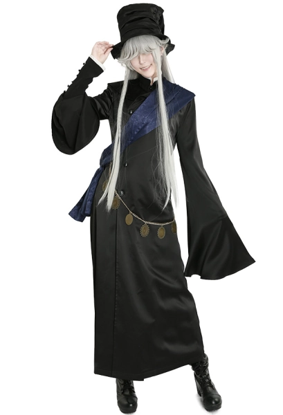 Black Butler Kuroshitsuji Undertaker Grim Reaper Cosplay Kostüm mit Hut