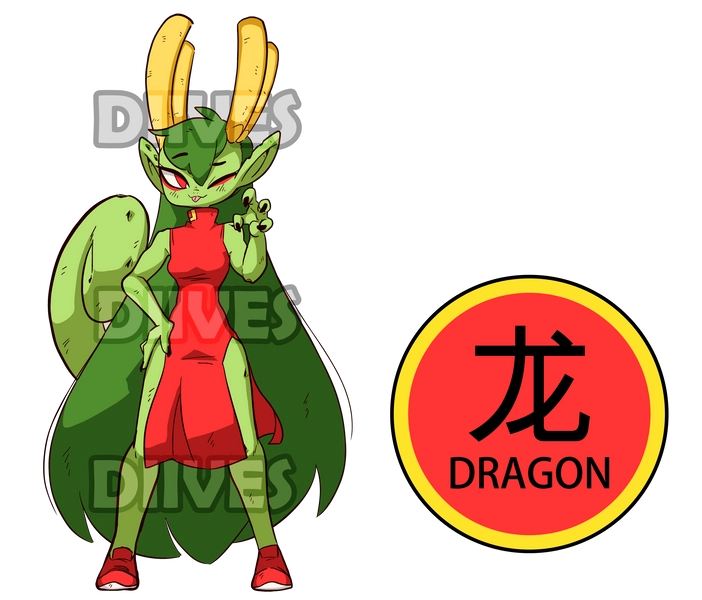 Lajiao Dragon Zodiac Standee by Diives solo comm
