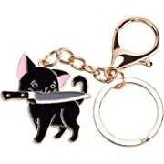 Cat W/ Knife Keychain