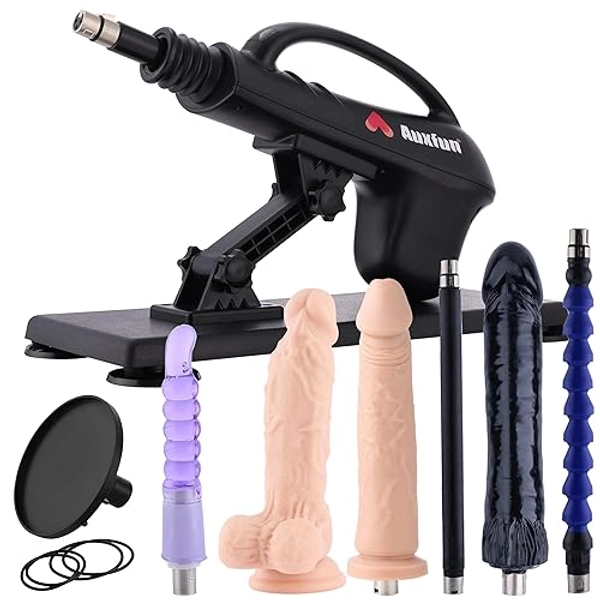 Sex Machine Thrusting Automatic Dildo Machine, Sex Machines Thrusting Sex Machine for Men Women with 7 Attachments 3 XLR Connector, Auxfun Love Machine with Suction Cup Adapter