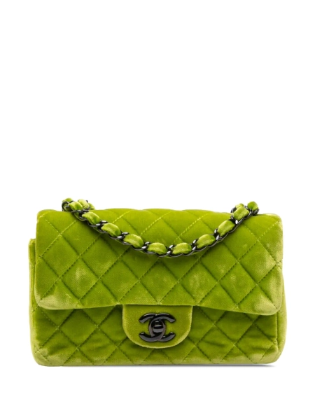 CHANEL Pre-Owned Borsa a tracolla rettangolare mini in velluto con battente 2014-2015 | Taglia unica