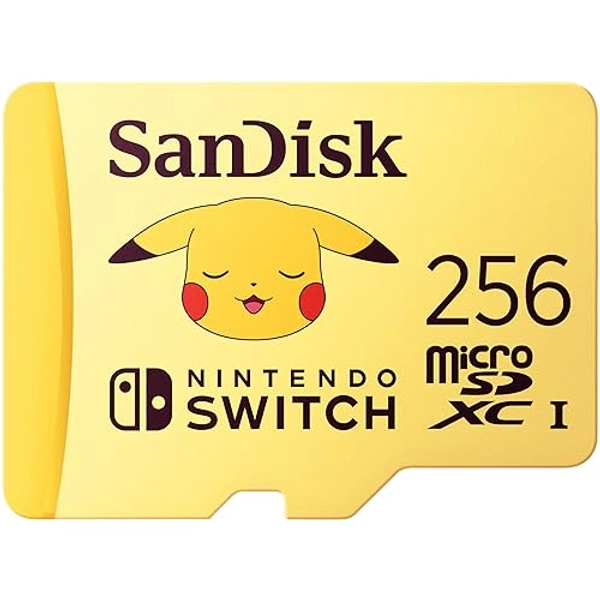 SanDisk 256GB microSDXC Card Licensed for Nintendo Switch, Pokémon Edition, Pikachu - SDSQXAO-256G-GN6ZK