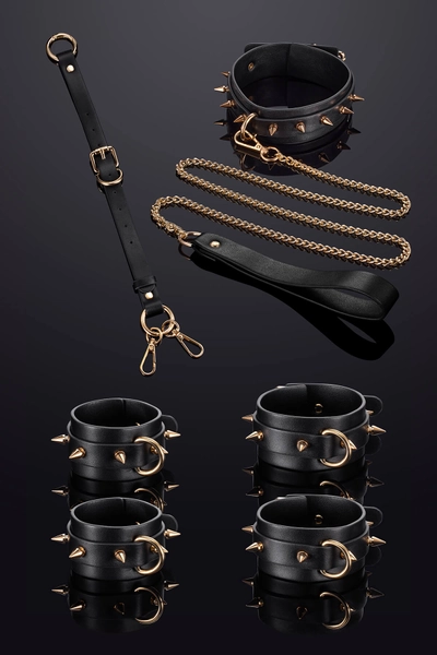 Thorn Leather Bondage Set Black