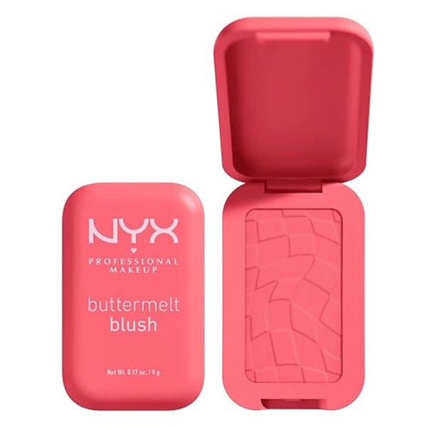 NYX PROFESSIONAL MAKEUP Buttermelt Powder Blush, Fade and Transfer-Resistant Blush, Up to 12HR Make Up Wear, Vegan Formula - U Know Butta