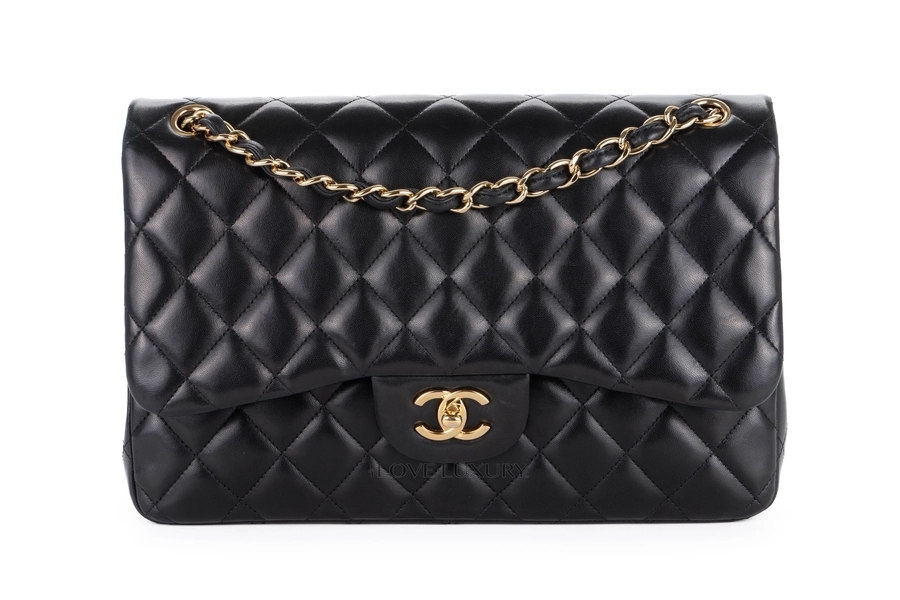Chanel Jumbo Classic Flap Lambskin Black Gold Hardware