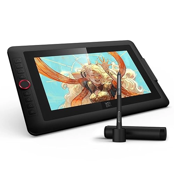XPPen Upgraded Artist13.3 Pro V2 Drawing Tablet with Screen, 16384 Pen Pressure X3 Pro Stylus Pen Display, 99% sRGB Full-Laminated AG Screen Graphic Tablet with Stand, Red Dial, 8 Shortcut Keys 13.3"