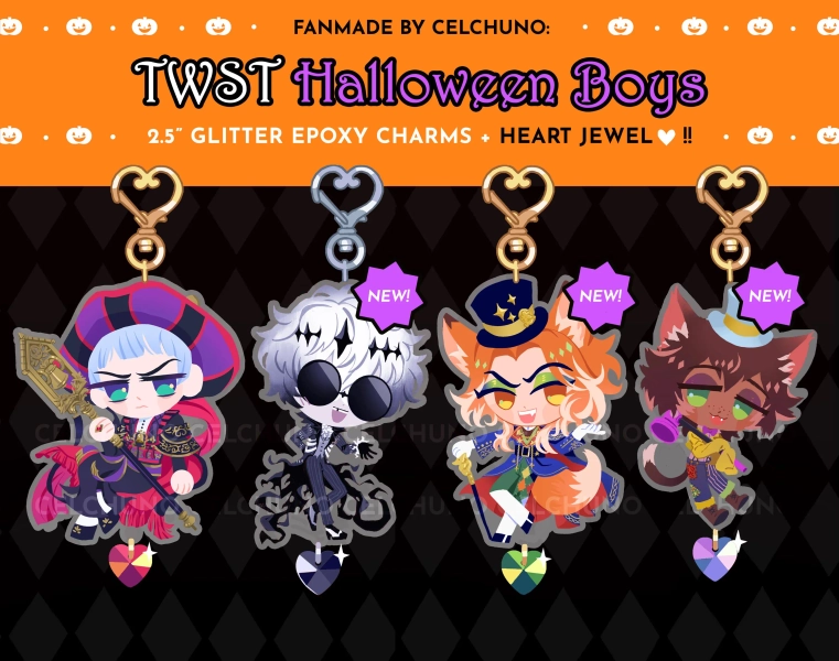 TWISTED WONDERLAND Halloween Exclusive Skully Fellow Honest Gidel Rollo Charms