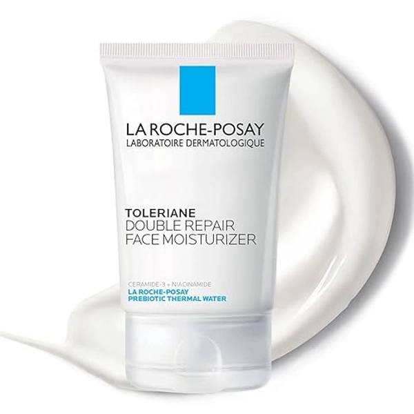 La Roche-Posay Toleraine Skin Care Set, Double Repair Face Moisturizer 100ml & Purifying Foaming Facial Cleanser 50ml, Oil Free Moisturizer & Face Wash For Oily Skin, Formulated with Niacinamide