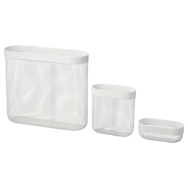 SKÅDIS Storage basket, set of 3 - white