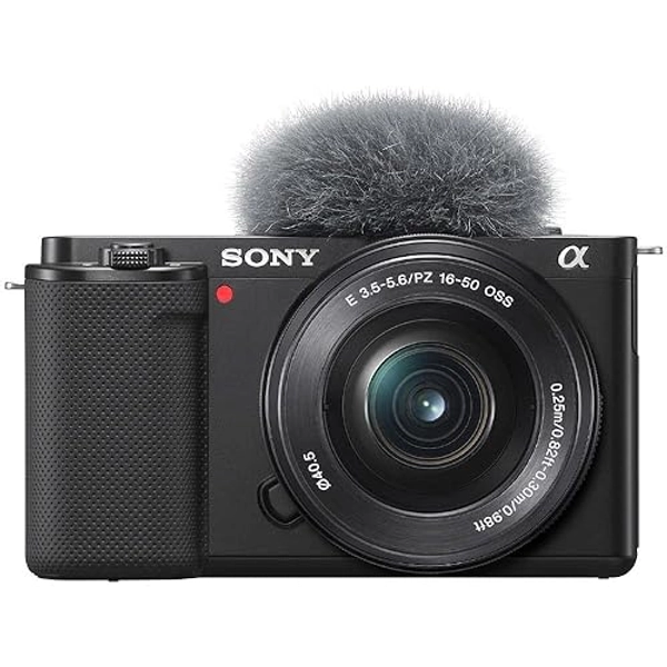 Sony Alpha ZV-E10 - Kit Vlog Camera ad Ottiche Intercambiabili + Obiettivo 16-50mm, APS-C, Schermo ad Angolazione Variabile per Vlog, Video 4K, Real-time Eye Autofocus, Nero