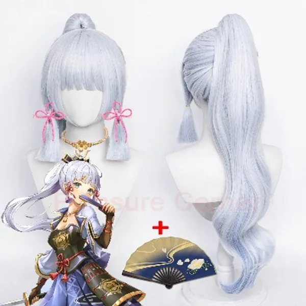 Genshin Impact Ayaka Cosplay Wig Hair Silver Mid Length Heat Resistant Pre Styled Anime Halloween Costume Accessories - Cosplay Costumes - AliExpress