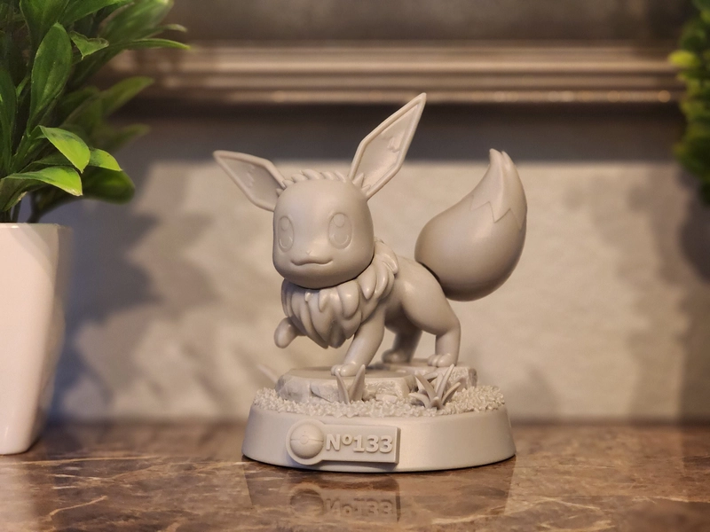 Eevee, Pokémon - 3D Printed Figure, Fan Art Model Kit Statue for Collectors