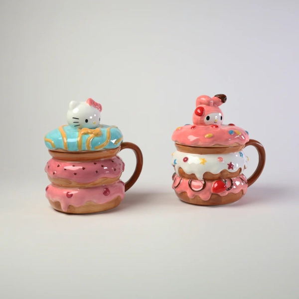 Hello Kitty and My Melody Donut Mug Set