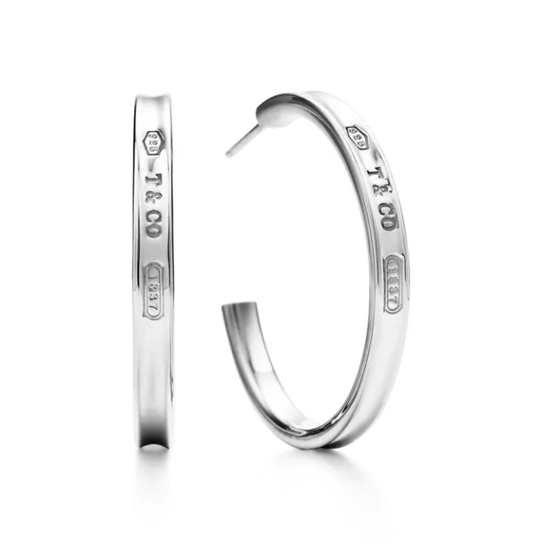 Tiffany 1837® Hoop Earrings in Silver, Medium